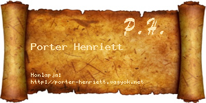 Porter Henriett névjegykártya